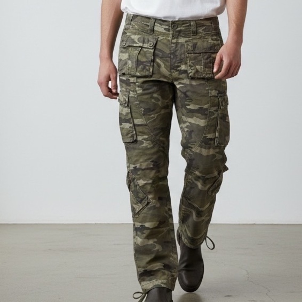 Matchstick‎ Mens Green Camo Cargo Pants Tactical Military Utility 36 XXL